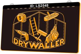 LS2548 Dry Waller Tools Gravure 3D Signe lumineux LED Vente en gros au détail