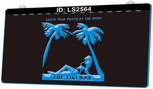 LS2564 Tiki Bar Laissez votre pantalon à la porte de la porte 3D Gravure LED entier Retail8967281