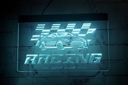 LS2729 LED Strip Lights Sign CAR RACING AUTO CLUB 3D Gravure Gratis ontwerp Groothandel Retail