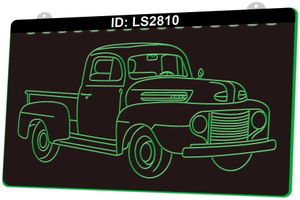 LS2810 vintage vrachtwagen 3D gravure led licht teken groothandel detailhandel