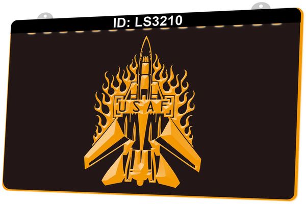 LS3210 US Air Force 3D Gravure LED Light Sign Vente en gros au détail