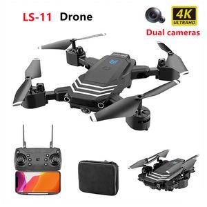 LSRC LS11 4K double caméra RC Drone contrôle de téléphone portable WiFi FPV hauteur constante 2.4GHz Signal pliable Quadrotor Drones jouets