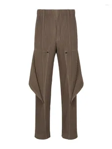 Lssey pantalon hommes pantalons Miyake poche plissée détachable Cargo vêtements de créateur affaires décontracté jambe droite 668