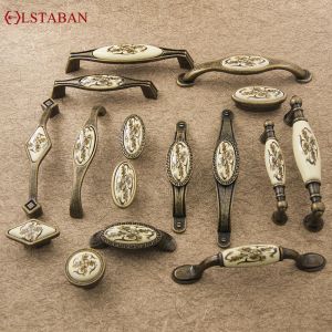 Lstaban European Antique Simple Kastlader Knop KLASSIEKE PASTORAAL GARDEROBE Wijnkast Deurgreep meubels Accessoires