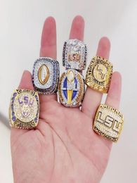 LSU 6PCS 2003 - 2019 Tigers Nationals Team S Baring Ring Souvenir Men Fan Gift 2019 2020 Wholesal7009843