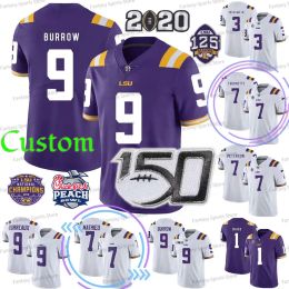 LSU Tigers camisetas de fútbol Joe Burrow Burreaux Jersey Chase Tyrann Mathieu Peterson Leonard Fournette Odell Beckham Jr. Guice Tigers Jersey 90