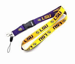 Equipo estudiantil de la Universidad de LSU Lanyard Keychain Lanyards para teclas ID de insignia Teléfono móvil Strapas de cuello Accesorios Regalos