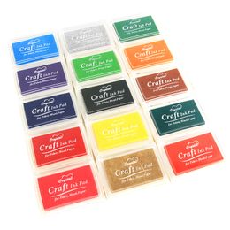Lsushine Craft Ink Pad Stamps Partner DIY Couleur, 15 couleurs pour tampons, papier, tissu en bois (lot de 15)