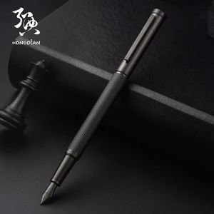 Lt Hongdian Black Forest Pen Calligraphie Student Business Office Femme Boîte 1850 Gift Ink Pen 240417