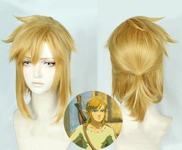 Envío gratis Anime Dark Gold Hair The Legend of Zelda: Breath of the Wild Link Cosplay peluca