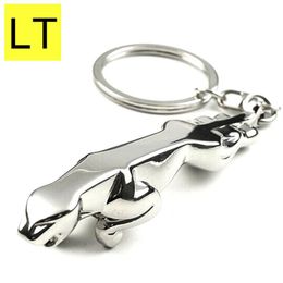 Lt Metal en acier inoxydable Keychain léopard pour femmes hommes Jaguar Car Cortes de voiture Fine sac clés Chaines de bijoux créatifs Gift Q-004303r