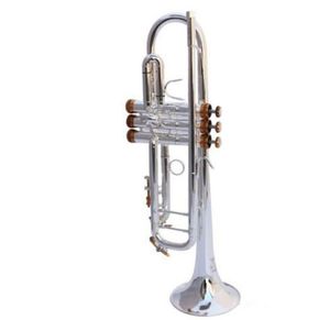 LT180S-37 Trompette Authentique Double Argent Plaqué B Plat Professionnel Trompette Haut Instruments de Musique Laiton Bugle Sib Trompette FRE