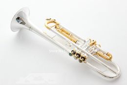 LT180S-72 Bb super Trompet Instrumenten Oppervlak Gouden Verzilverd Messing Bb Trompeta Professioneel Muziekinstrument