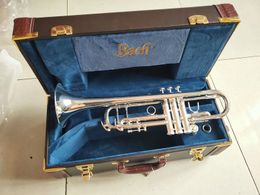 Trompeta Bb de latón LT190S-37GS, instrumentos musicales chapados en plata de alta calidad, trompeta plana B tallada a mano exquisita con boquilla