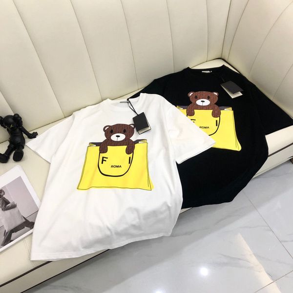 Ltaly Designer FF t-shirt marque de luxe vêtements chemises ours en peluche lettre coton manches courtes printemps été marée hommes femmes t-shirts