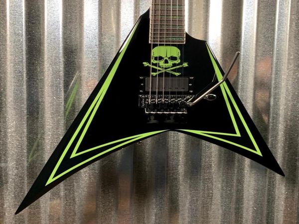 LTD 600 GREENY Alexi Laiho Green Sawtooth Flying V Guitarra eléctrica Diapasón festoneado 2024 Floyd Rose Tremolo Bridge China E8465117