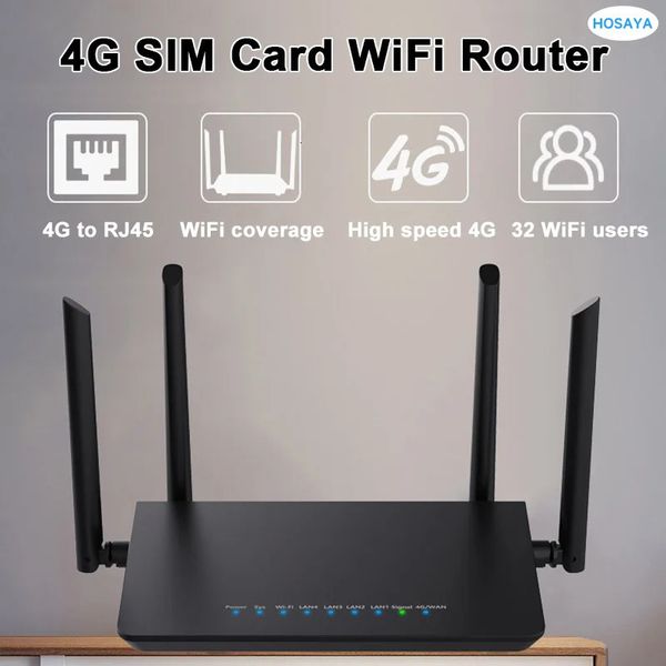 Enrutador LTE CPE 4G, 300m, CAT4, 32 usuarios de wifi, módem inalámbrico LAN WAN RJ45, tarjeta SIM 240113