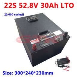 LTO 22S 52.8V 30AH lithium titanaat oplaadbare batterij pack 2.4V cel met BMS voor 48V 52V Solar Storage Golf Cart + 5A-oplader
