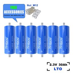 LTO YINLONG 66160 2.3V 30AH RECHARGable NOUVELLE BATTERIE cylindrique 6-24 PCS pour le stockage d'énergie solaire DIY Chariot de golf EV