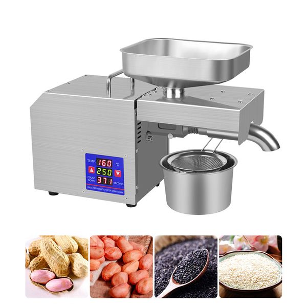 Prensa de aceite para el hogar LTP218, Control de temperatura de acero inoxidable, expulsor automático de aceite de maní y semillas de lino, 110V/220V