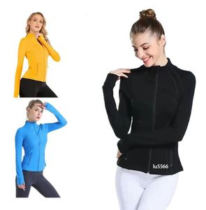 lu-01 Yoga définir veste femmes définir entraînement Sport manteau Fitness hiver veste Sport séchage rapide vêtements de Sport haut solide fermeture éclair sweat Sportwear vente chaude