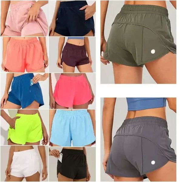 Lu-0160 Marque femmes Yoga tenues taille haute Shorts exercice pantalons courts vêtements de Fitness filles en cours d'exécution élastique adulte pantalon Sportsw 62