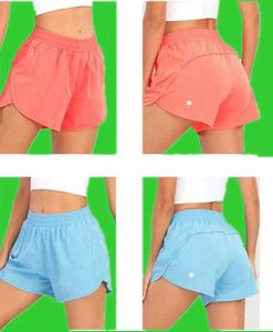 LU-0160 Dames Yoga-outfits Hoge taille Shorts Oefening Korte broeken Fitnesskleding Meisjes Hardlopen Elastische volwassen sportkleding Lulus Ontwerp van beweging 66ess