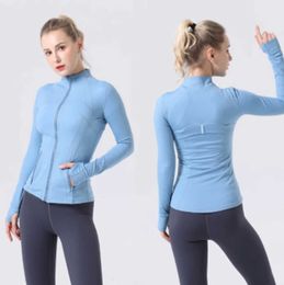 Lu-018 Yoga Jacket Womens Define Workout Sport Coat Fitness Sports Quick Dry Activewear Top Solid Zip Up Sweat Sportwear Nouveau haut de gamme 67ess