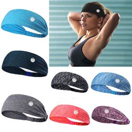 lu-01Yoga Femmes Bandeau Couleur Unie Large Turban Bande De Cheveux Côtelé Coton Bandeau Filles Élastique Sport Yoga Bandes De Cheveux Accessoires