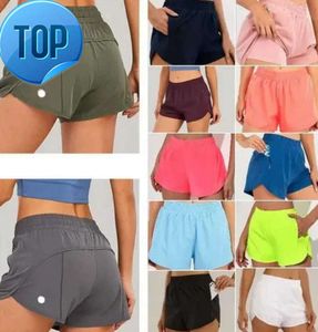 LU-02 Designers Lemens Femmes Yoga Shorts Fit Poche zippée Taille haute Séchage rapide Lulus Citron Femmes Train Court Style ample Respirant Gym Qualityq 366ess