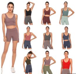 lu-03 Dames Yoga BH Zomer U-vormig Geen stalen ring Ingebouwde borstpad Sportbeha voor Dames Gym Mouwloos Fitness Yoga Modieus Tanktop Bh's