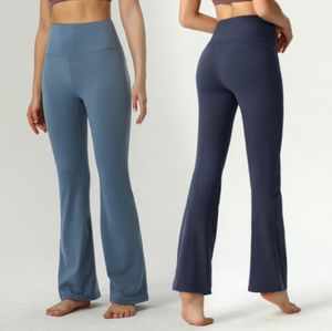 LU-06 Yogabroek voor dames Uitlopende Groef Align Effen Kleur Naakt Sport Vormgeven Hoge taille Strak Fitness Losvallend Joggers Gymkleding Dames Slipje