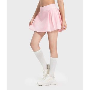 Lu-064 Short de Yoga plissé jupe femmes faux deux pièces décontracté vêtements d'entraînement de gymnastique Anti-éblouissement robe de sport