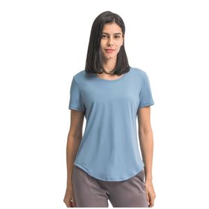 Lu-075 Dames Hardloopshirt met korte mouwen Sneldrogend Fiess Yoga Sportstank Top Gym Running Tee Tops Workout Yoga Jogging T-shirt