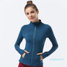 LU-088 2022 Jaqueta de yoga feminina definir treino esporte casaco de fitness esportes secagem rápida activewear topo sólido zip up moletom sportwear 16 vender1145895