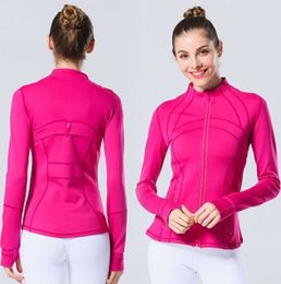 LU-088 2022 Veste de Yoga pour femmes, manteau de Sport d'entraînement défini, Fitness, vêtements de Sport à séchage rapide, haut solide, sweat-shirt zippé, vêtements de sport, tendance amincissante