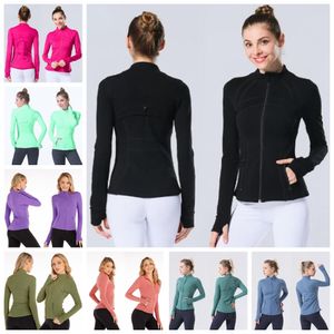 LU-088 2023 Align Yoga Jacket Outfit Women Define Workout Sports Coat Fitness Quick Dry Activewear Lady Top Solid Zip Up Sudadera Sportwear Negro Rojo Azul Gris Rosa