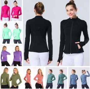 LU-088 2023 Align Yoga Jacket Outfit Mujer Define Entrenamiento Abrigo deportivo Fitness Ropa deportiva de secado rápido Lady Top Solid Zip Up Sudadera Sportwear Negro Rojo Azul Gris Pink7