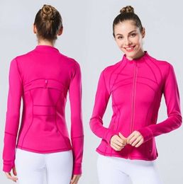 LU-088 2023 Yoga Jacket Womens Define Workout Sport Coat Fitness Sports Quick Dry Activewear Top Solid Zip Up Sudadera Sportwear Diseño clásico 80ess