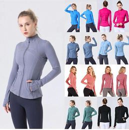 LU-088 2023 Yoga Women's LL Definieer workout Sport Coat Fiess Jacket Sport Snel Dry Activewear Top Solid Zip Up Sweatshirt Sportwear Hot Sell