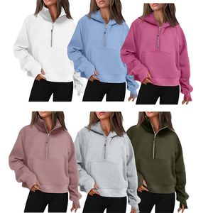 LU-088 Designer Hoodie Yoga-jas Dames Definieer Workout Sportjas Fitnessjas Sportkleding Top Effen sportkleding met ritssluiting hete verkoop