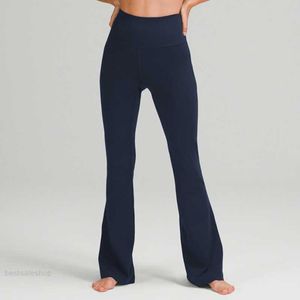 Lu-088 Groove Fitness Gym Mujeres Yoga Pantalones Elástico Pierna ancha Flare Leggings Cintura alta Thin Summer Flare Pant good top