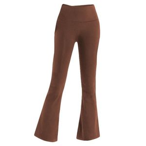 LU-088 YOU WANT Flare Pants, pantalones de Yoga para mujer, mallas de cintura alta súper elásticas, entrenamiento de gimnasio, pantalones acampanados con piernas anchas para mujer