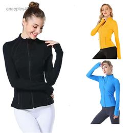 LU-089 Yogajack WomenDefine Workout Sportjas Fitnessjack Sport Sneldrogend Activewear Top Effen Sweatshirt met rits Sportkleding Heet verkoop jurk vestidos rok