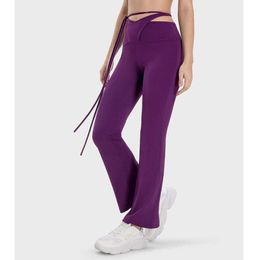 Pantalon taille haute à Micro rabat, Leggings de sport de danse polyvalents à la mode pour femmes, vêtements de gymnastique, LU-091