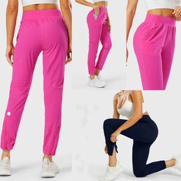 LU-1028 Ropa de yoga para mujer Pantalones para correr para niña Estado adaptado Elástico Cintura alta Correa de entrenamiento Pantalones de gimnasio 45678