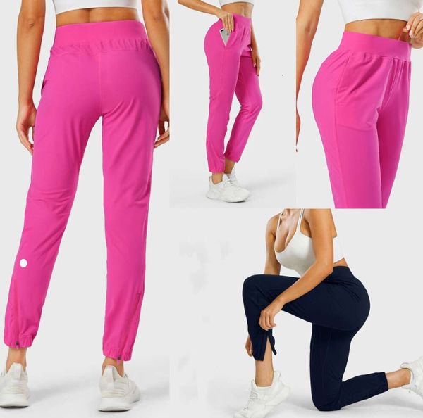LU-1028 femmes vêtements de Yoga fille pantalons de Jogging état adapté extensible taille haute sangle d'entraînement pantalon de gymnastique 4365655