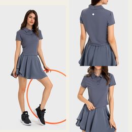 LU-1120 Dames Sportshirt met korte mouwen Lichtgewicht tops Sneldrogend Yoga Outdoor Tennispoloshirt