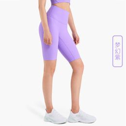 LU-113 Yoga Capris montre une taille haute taille haute hanche le levage pantalon de pêche coulant shorts de fitness féminins leggings de gym