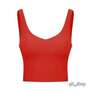 Lu-1150 Align débardeur côtelé U dos soutien-gorge Lululemenly tenue femmes été t-shirt solide Sexy culture hauts sans manches mode gilet 6034